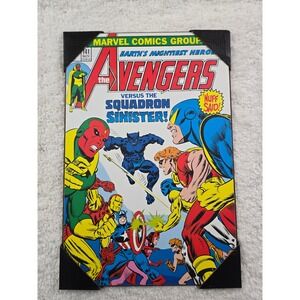 Marvel Avengers Wood Wall Art Retro Comic Book Superhero Plaque 13x19 Vertical